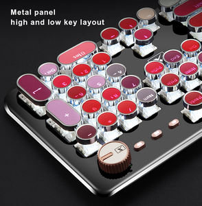 Проводная Механическая клавиатура с 104 клавишами, розовая Металлическая Usb-клавиатура для рабочего стола, Oem с Usb 2,0, Проводная Rgb светодиодная подсветка для ноутбука USB Type a - Product Image 4