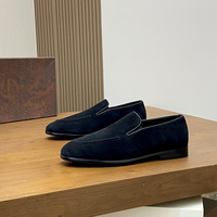 Mocassins pour hommes en cuir de vache véritable, chaussures plates habillées, style italien, décontracté chic, bureau, style italien, luxe original