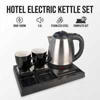 Bouilloire électrique professionnelle de 1,2 L avec plateau, ensemble sans fil, petits appareils électroménagers pour hôtel, usage domestique