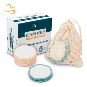 Populaire zéro déchet 8cm tampons cosmétiques <span class=keywords><strong>coton</strong></span> <span class=keywords><strong>bio</strong></span> sac à linge ensemble filles réutilisable bambou <span class=keywords><strong>coton</strong></span> ronds démaquillants - Product Image 1