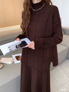 Elegante maglione da donna <span class=keywords><strong>vestito</strong></span> lavorato a maglia <span class=keywords><strong>vestito</strong></span> corto <span class=keywords><strong>tuta</strong></span> da ginnastica abito due pezzi alla moda abbigliamento e <span class=keywords><strong>vestito</strong></span> da donna - Product Image 6