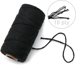 Cordel <span class=keywords><strong>de</strong></span> Yute Natural <span class=keywords><strong>de</strong></span> 2 mm, Blanco y Negro, Cordel <span class=keywords><strong>de</strong></span> Algodón Resistente para Cocina, Carnicería, Manualidades, Jardinería, para Cocinar, Empacar, Manualidades - Product Image 3