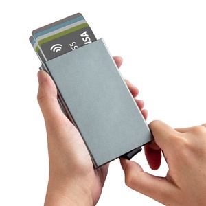 TILONSTAR TVC102 Men RFID Business Credit Card Case Metal Wallet Dual Aluminum Pop up Wallet - Product Image 5