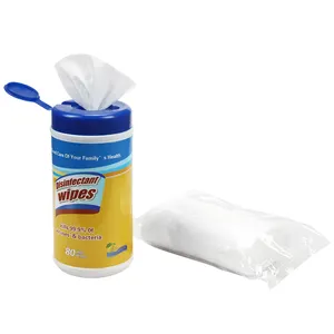 Salviettine umidificate monouso In tessuto Non tessuto Spunlace rinfreschi detergenti per il viso salviettine antibatteriche tessuto umido In contenitore di plastica
