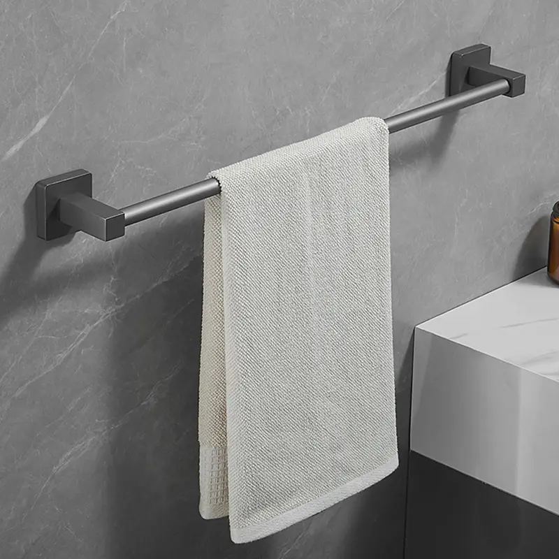 Portasciugamani in acciaio inossidabile per bagno portasciugamani grigio con asta singola e doppia asta, portasciugamani a parete per il bagno