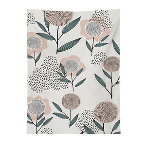 Decoración de Fondo Bohemia para Alojamiento y Desayuno, <span class=keywords><strong>Tapiz</strong></span> con Arte Nórdico, Bloques Geométricos, Patrón de Girasol y <span class=keywords><strong>Cactus</strong></span>, Impresión de Letras - Product Image 1