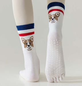 Vente en gros <span class=keywords><strong>Poga</strong></span> Pilates Crew Chaussettes Gip Gel Bas Élégant Tie Dye Femmes Mignon Animal 5 Toe Yoga Chaussettes - Product Image 1