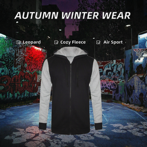 Veste de survêtement à capuche personnalisée pour homme, fermeture éclair intégrale, color block, vêtements de sport décontractés, automne-hiver, respirante, en polyester - Product Image 2