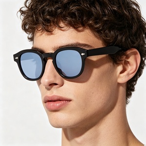 Lunettes <span class=keywords><strong>de</strong></span> <span class=keywords><strong>soleil</strong></span> ovales vintage à rivets écaille <span class=keywords><strong>de</strong></span> tortue, personnalisables avec logo <span class=keywords><strong>de</strong></span> marque, pour femmes et hommes, verres jaunes et bleus, petites lunettes <span class=keywords><strong>de</strong></span> <span class=keywords><strong>soleil</strong></span> - Product Image 2