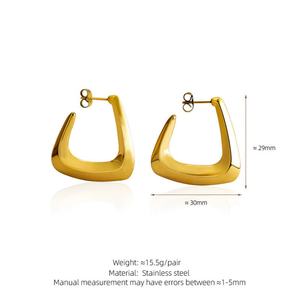 Aretes de Acero Inoxidable Personalizados al por Mayor, Resistentes al Agua, Chapados en Oro de 18k, Aretes de Aro Finos para Mujeres y Adolescentes - Product Image 6