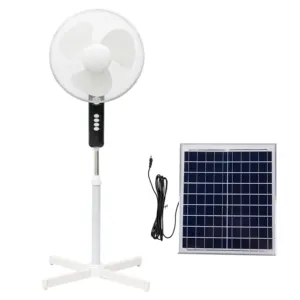 16 Inches 5 Blades Rechargeable Stand Fan Portable Solar Power Electric Rechargeable Solar Floor Fan