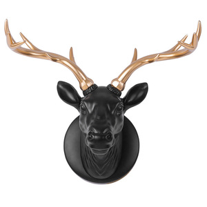 Nordic Deer Wall Ornament Black Gold Antlers Modern Living Room Home Decor Hanging Art For <b>Sofa</b> Background Wall - Product Image 5