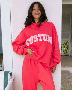 Sudadera Oversize de Algodón con Cuello Alto Bordado, Personalizable con Logotipo, Manga Larga, Lisa, de Alta Calidad, Estilo Casual - Product Image 5