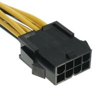 كابل محول PCI-E ثنائي 8-سن (8-سن/PCIe-2x(6+2-سن)) لبطاقات الرسومات والفيديو بطول 200 مم، موصلات نحاسية مطلية بالقصدير، غلاف PVC