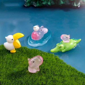 Mini Llaveros de Capibaras Figuras Luminosas de Resina DIY Animales Artesanales Adornos para Micropaisajes Plantas en Maceta Suministros de Decoración - Product Image 4
