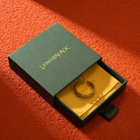 LionwrapacK Petit coffret cadeau pour bijoux, boîte de rangement à tiroirs avec pochette en daim, emballage en papier biodégradable, vente en gros