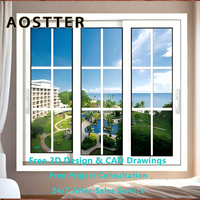 Ventana Corredera Horizontal de Vinilo AOSTTER con Protección Solar, Vidrio Reflectante Tintado y Perfil Resistente a los Rayos UV para Climas Cálidos