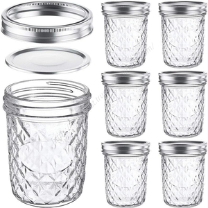 Lot de 6 bocaux Mason DD1943 de 16 oz, hermétiques, pour la mise en conserve et la préparation de cornichons, bocaux en verre matelassés à large ouverture avec couvercle et joint - Product Image 3