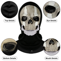 Máscara de Látex de Calavera de Doble Línea Call of Duty, Máscara de Demonio Aterrador para Halloween, Accesorio para Escape Room, Disfraz de Mascarada, Personalizable