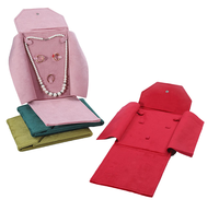 Pochette rectangulaire de luxe en velours avec bouton doré personnalisable, anti-poussière, pour bijoux (colliers, bagues), 15x20x2cm, idéale comme cadeau