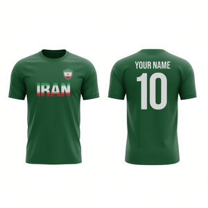 Maglia da Calcio Iran Personalizzabile con Nome e Numero, T-Shirt Verde da Tifoso per Uomo - Product Image 1