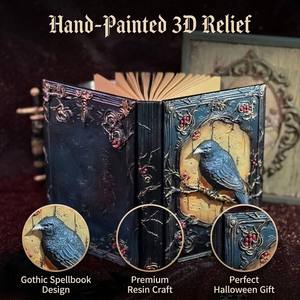 Taccuino Corvo Gotico Resina Rilievo Dipinto <span class=keywords><strong>a</strong></span> Mano Vintage Diario Regalo Collezione - Product Image 3