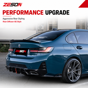 ZESON Carbon Fiber AE Style Rear <strong>Diffuser</strong> Valance Apron for BMW G20 G21 M340i LCI 2022-2026 - Product Image 6