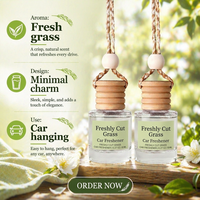 Personnalisation de désodorisant de voiture de luxe, parfum herbe fraîchement coupée, bouteille en verre multifonctionnelle à suspendre, longue durée, naturel, OEM