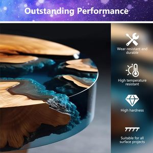 Résine Époxy 1:1 Transparente Cristalline Liquide à Coulée Profonde Sans Bulles <span class=keywords><strong>Colle</strong></span> Époxy AB pour Table en Bois Effet Rivière Artisanat Revêtement Fin - Product Image 2