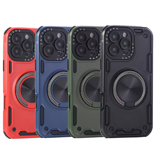 Armor Camshield Shockproof Kickstand Magnetic Phone Case for iPhone 17 Air 16 Plus 15 14 13 Pro Max 12 11