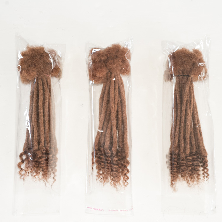 KAMA Curly Hair Dreads Natural Human Hair Loc Extensions with Curly Ends Detail Section 7