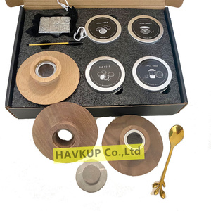 Offre Spéciale accessoires de Bar en noyer Sabri hêtre Oka bois fumée Top Cocktail Smoker Kit Whisky Smoker ensemble - Product Image 4