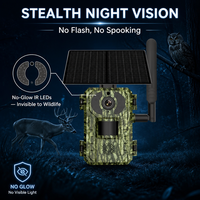 Caméra de surveillance résistante à l'eau, camouflage, alimentée par énergie solaire, 4G sans fil, capteur de mouvement PIR, vision nocturne infrarouge, audio bidirectionnel, pour la faune