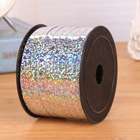 Ruban argenté de 100 yards pour la décoration de fête d'anniversaire, artisanat, fleuriste, ficelle pour ballons, ruban métallique brillant, ruban d'emballage de Noël