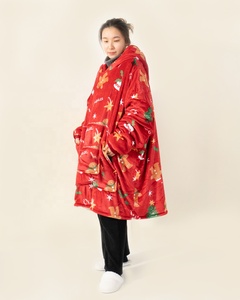 Coperta Indossabile con Cappuccio e Maniche - Coperta Sherpa con Cappuccio per Adulti, Regalo Caldo per Mamma e Donne, Felpa Invernale con Cappuccio - Product Image 1