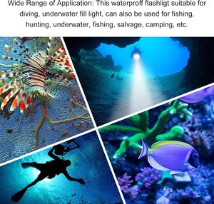 Stepless Dimming IP67 Waterproof USB <b>Rechargeable</b> Submarine Lamp T6 LED Diving Underwater <b>Flashlight</b> 100m 1000Lumen - Product Image 3