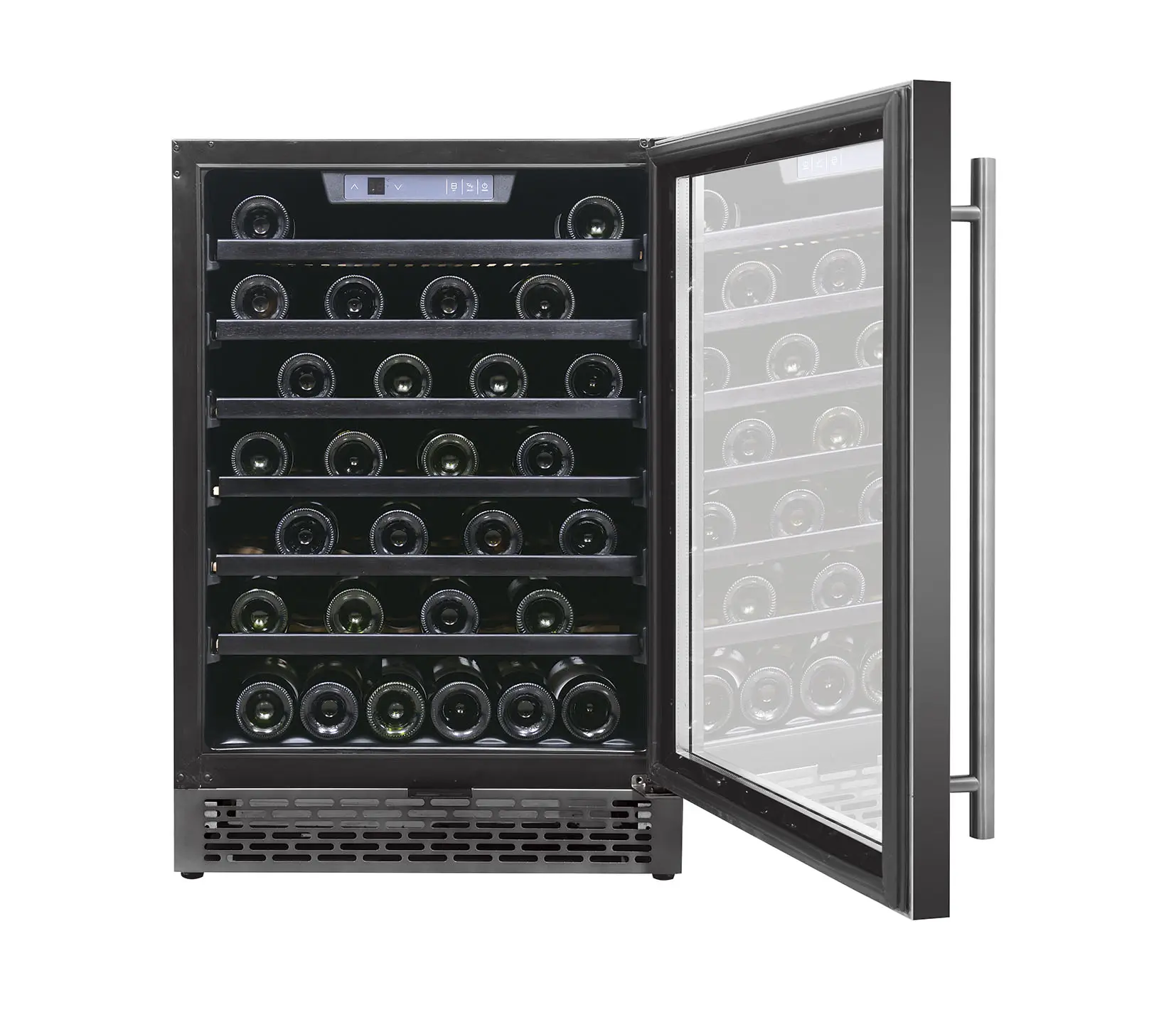 60L Dual zone wine cooler with glass door bodegas under counter wine fridge small cellar mini cave for home office hotel