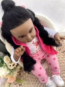 Muñeca Reborn Gigante de Silicona Líquida Negra, Rubia, Barata, <span class=keywords><strong>Hoomai</strong></span>, 45 cm, 60 cm - Product Image 5