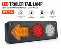 Feu arrière LED 24V trois-en-un pour remorque, feu combiné arrière, feu de freinage, clignotant, feu de recul pour semi-remorque, pièces de camion