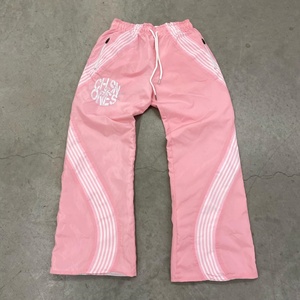 Custom Striped Heavyweight Stacked Nylon <b>Joggers</b> Straight <b>Wide</b> <b>Leg</b> Men's Pants Oversized Flared Baggy Print Camo Sweatpants - Product Image 4