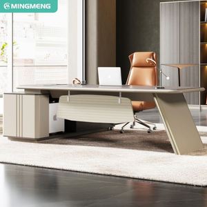 Muebles sencillos Escritorio ejecutivo de madera Escritorio jefe Director en forma de L Muebles de oficina Diseño moderno - Product Image 2