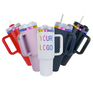 2024 new product multiple colors large capacity vacuum insulated 40oz rainbow plated tumbler for laser engrave