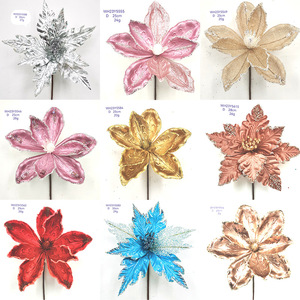 Fleur de lys artificielle de Noël à <span class=keywords><strong>paillettes</strong></span> faites à la main pour le nouvel an et le nouvel an chinois décor pour les fêtes de mariage décoration de la maison - Product Image 2