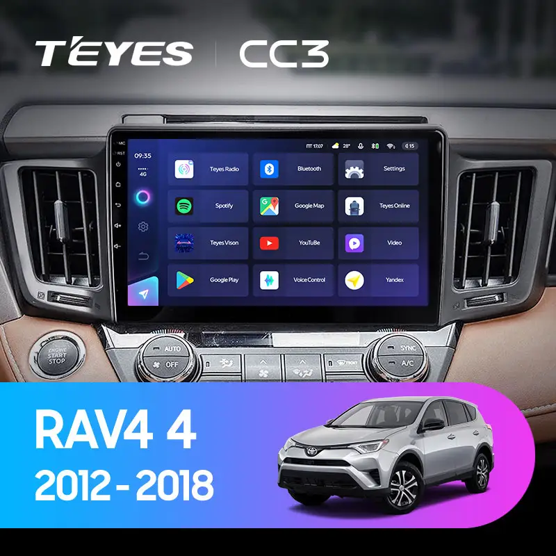 TEYES CC3 For Toyota RAV4 4 XA40 5 XA50 2012 - 2018 Car Radio Multimedia Video Player Navigation stereo GPS Android 10 No 2din