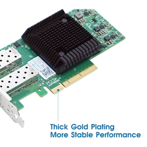 การ์ดเชื่อมต่อเครือข่าย 25GbE NIC พร้อมชิปเซ็ต Mellanox ConnectX-4, พอร์ต Dual-SFP28, อะแดปเตอร์อีเธอร์เน็ต PCI 3.0 X8 25GbE NIC - Product Image 2