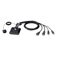 Commutateur KVM USB FHD 2 ports ATEN CS22HF avec câble
