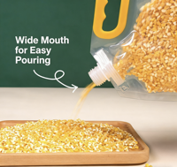 Sac de stockage transparent pour céréales avec bec verseur et poignée, pochette refermable réutilisable anti-humidité pour aliments liquides et solides