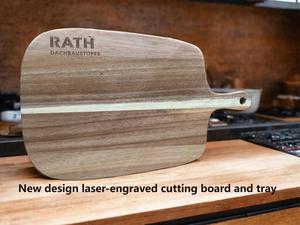 <span class=keywords><strong>Planche</strong></span> à découper en bois gravée au laser, plateau de service à fromage avec poignée, écologique et antibactérien, idéal pour les fêtes - Vente en gros - Product Image 5