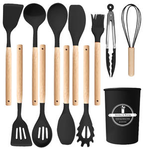 Utensilios de cocina de silicona, 12 piezas, productos de cocina, herramientas de almacenamiento, mango de <span class=keywords><strong>barril</strong></span>, utensilios de cocina, juego de cuchillos de cocina, juegos de utensilios de cocina - Product Image 2