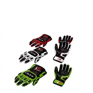 Gants de moto en cuir Long Mission, longueur poignet, sportifs, respirants, écologiques, compatibles écran tactile, usage quotidien, rouge, blanc, vert, quatre couleurs - Product Image 5
